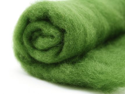 Filzwolle / Bunte Filzwolle im Vlies Grasgr&uuml;n Bild1