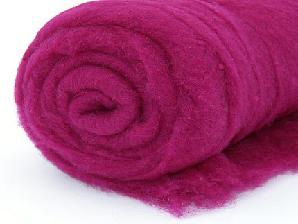 Filzwolle / Bunte M&auml;rchenwolle im Vlies Magenta Bild1