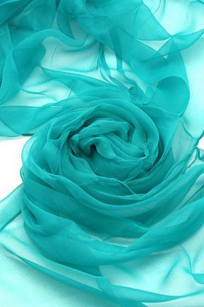 Seidenschal aus Chiffon 180 x 55 cm Aquarmarin Bild1