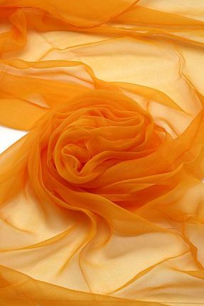 Seidenschal aus Chiffon 180 x 55 cm Goldgelb Bild1
