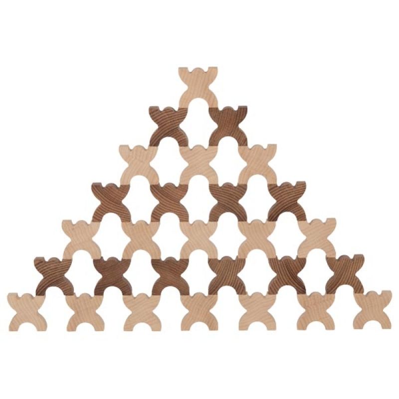 Erzi Stapelgeister XXL – 80-teiliges Holzspiel, Lernspiel Für Kinder, Bunt Lackiert