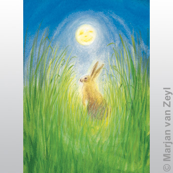 Postkarte - Der Hase und der Mond