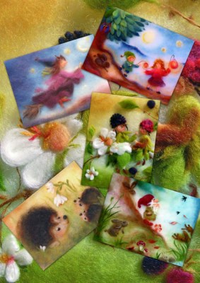 Postkartenset Wollbilder Nr. 2  5 Stück