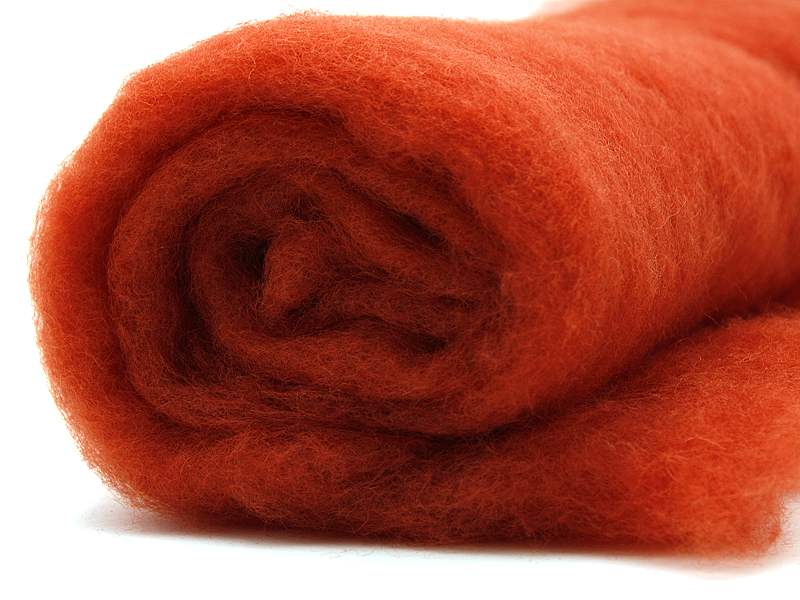 Filzwolle / Bunte Filzwolle im Vlies Lachsorange Filzwolle / Bunte Filzwolle im Vlies Lachsorange