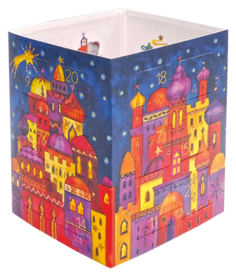 Leuchtender Adventskalender orientalische Stadt