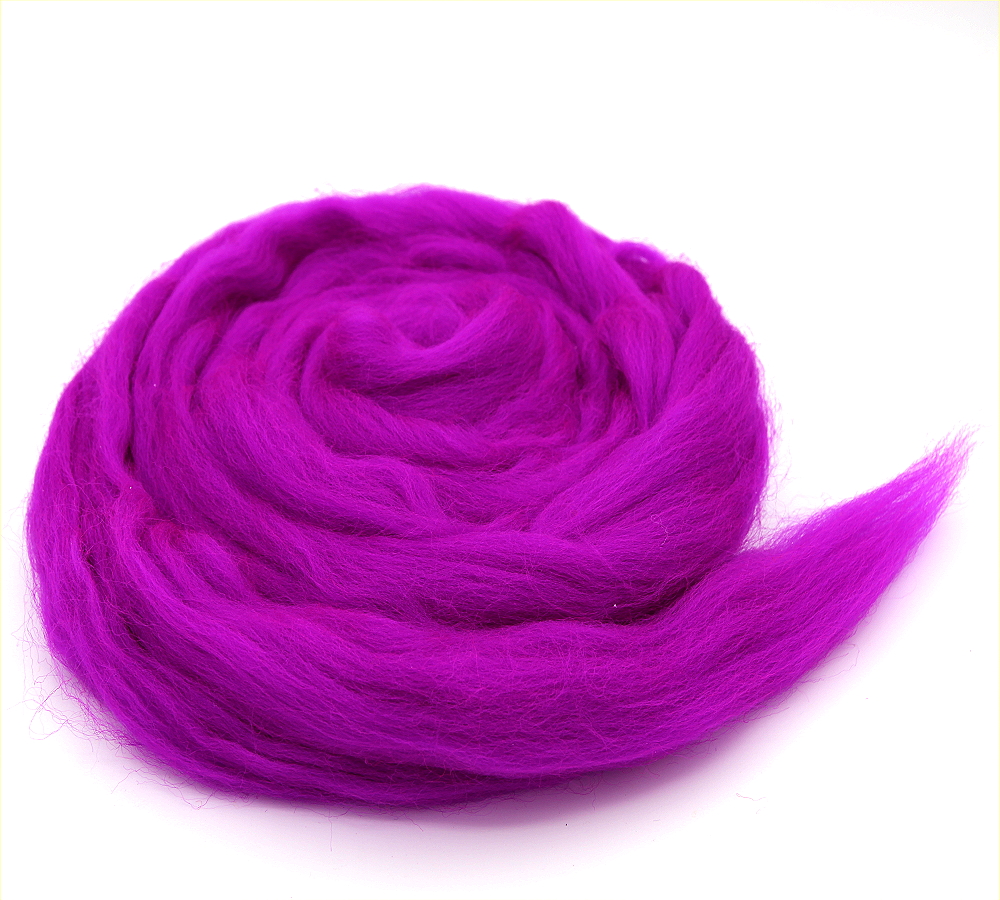 Filzwolle / Bunter Merinokammzug Magenta