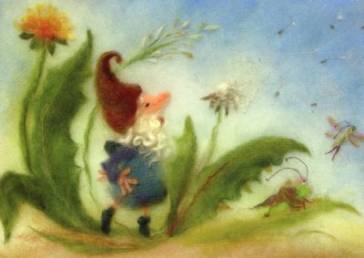 Postkarte* Wollbild Löwenzahn Postkarte* Wollbild Löwenzahn