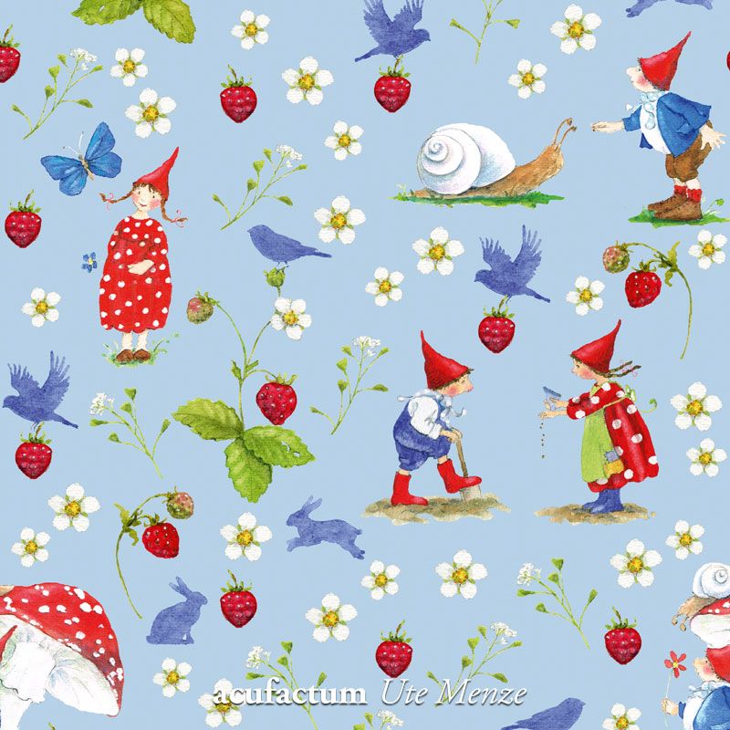 BW-Stoff Erdbeersommer Pippa & Pelle 145 cm