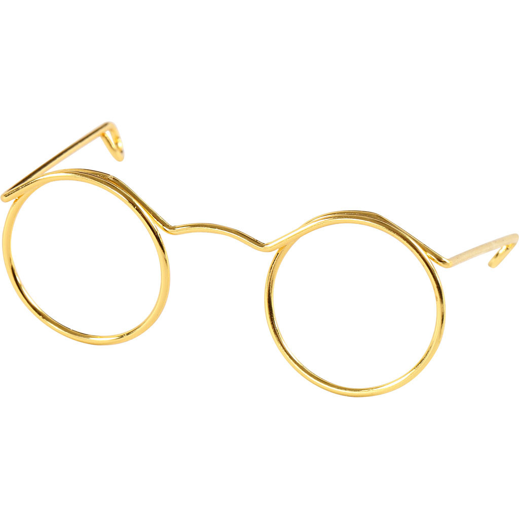 Goldene Brille für Puppen & Teddybär 50 mm