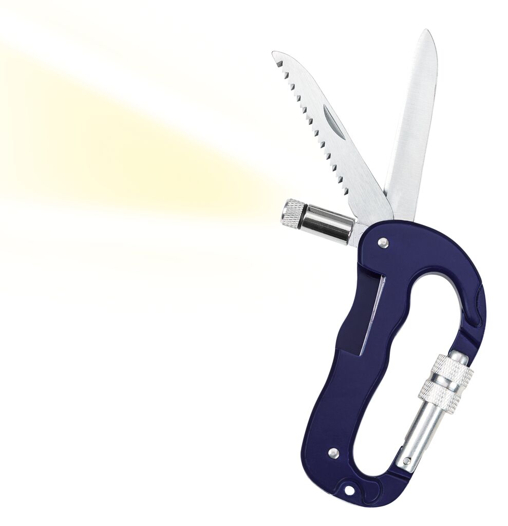 Expedition Natur Multifunktions-Karabiner mit Messer, Säge und LED-Licht 