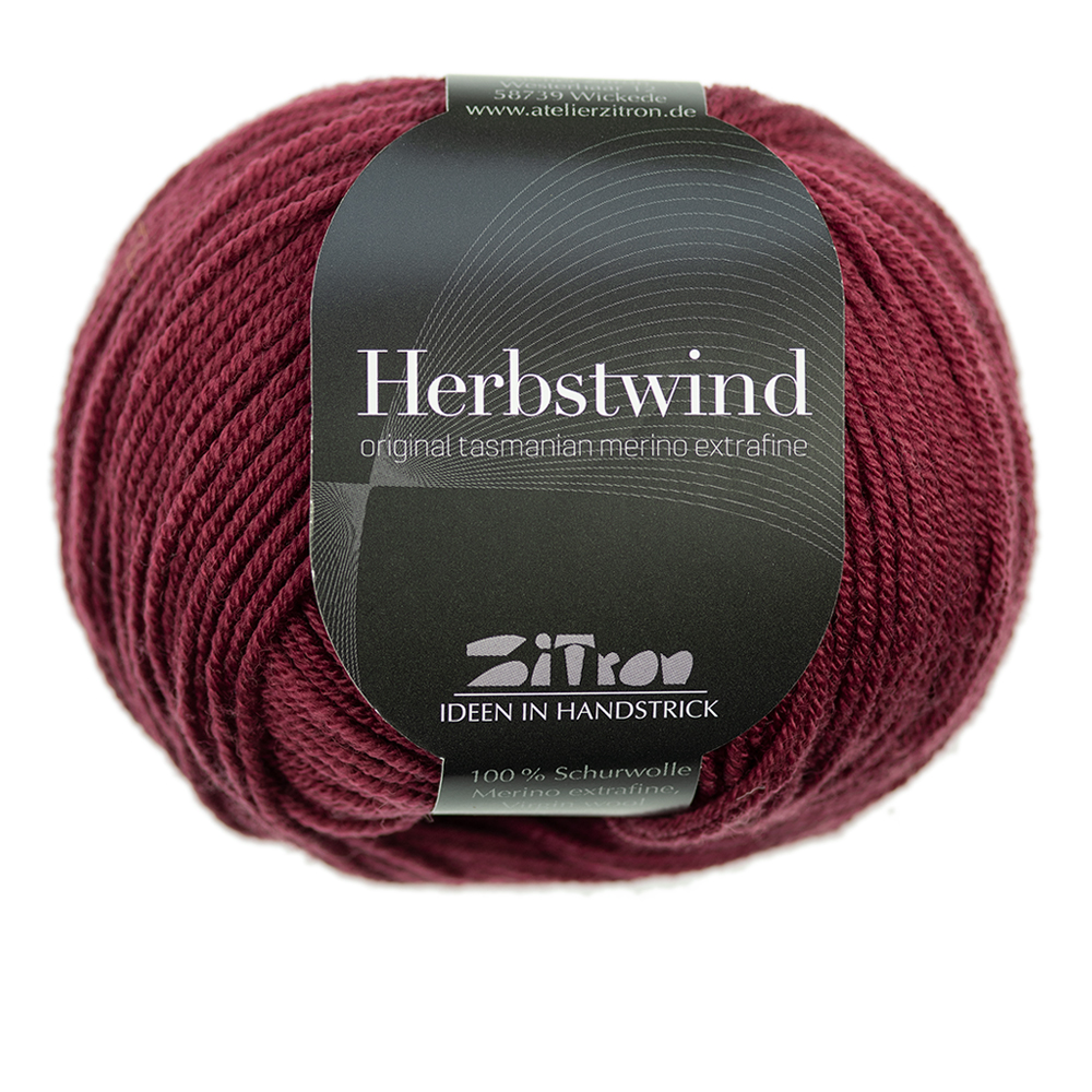 Herbstwind Merinowolle 23 bordeaux