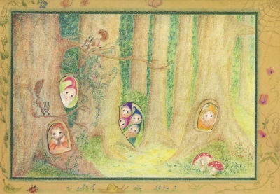 Wichtel Schiebetafel von Almut Hewel