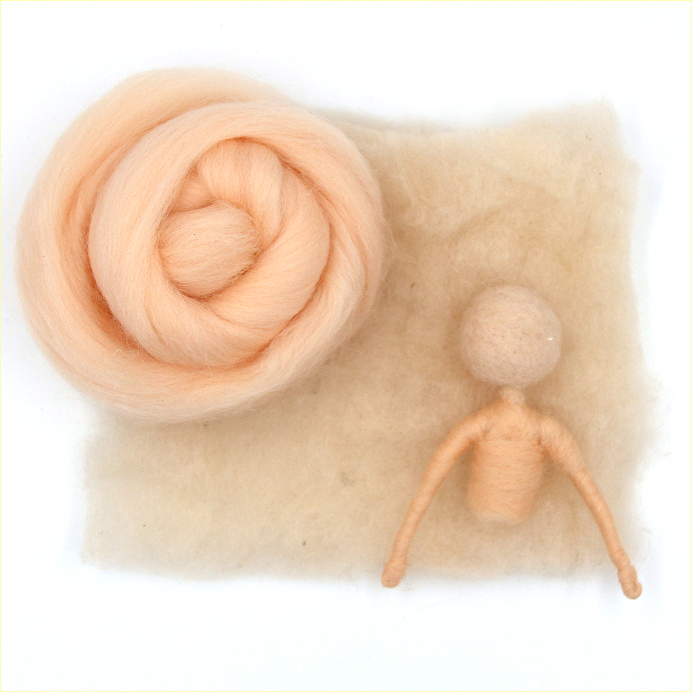 Kombiset Haut Nr. 6 Merinokammzug & Filzwolle im Vlies – perfekt für deine Filzfiguren Kombiset Haut Nr. 6 Merinokammzug & Filzwolle im Vlies – perfekt für deine Filzfiguren
