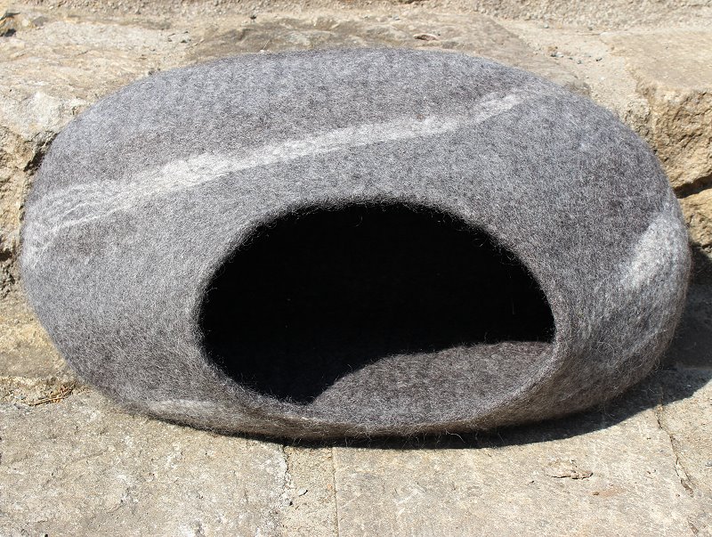Filzset Katzenhöhle grau