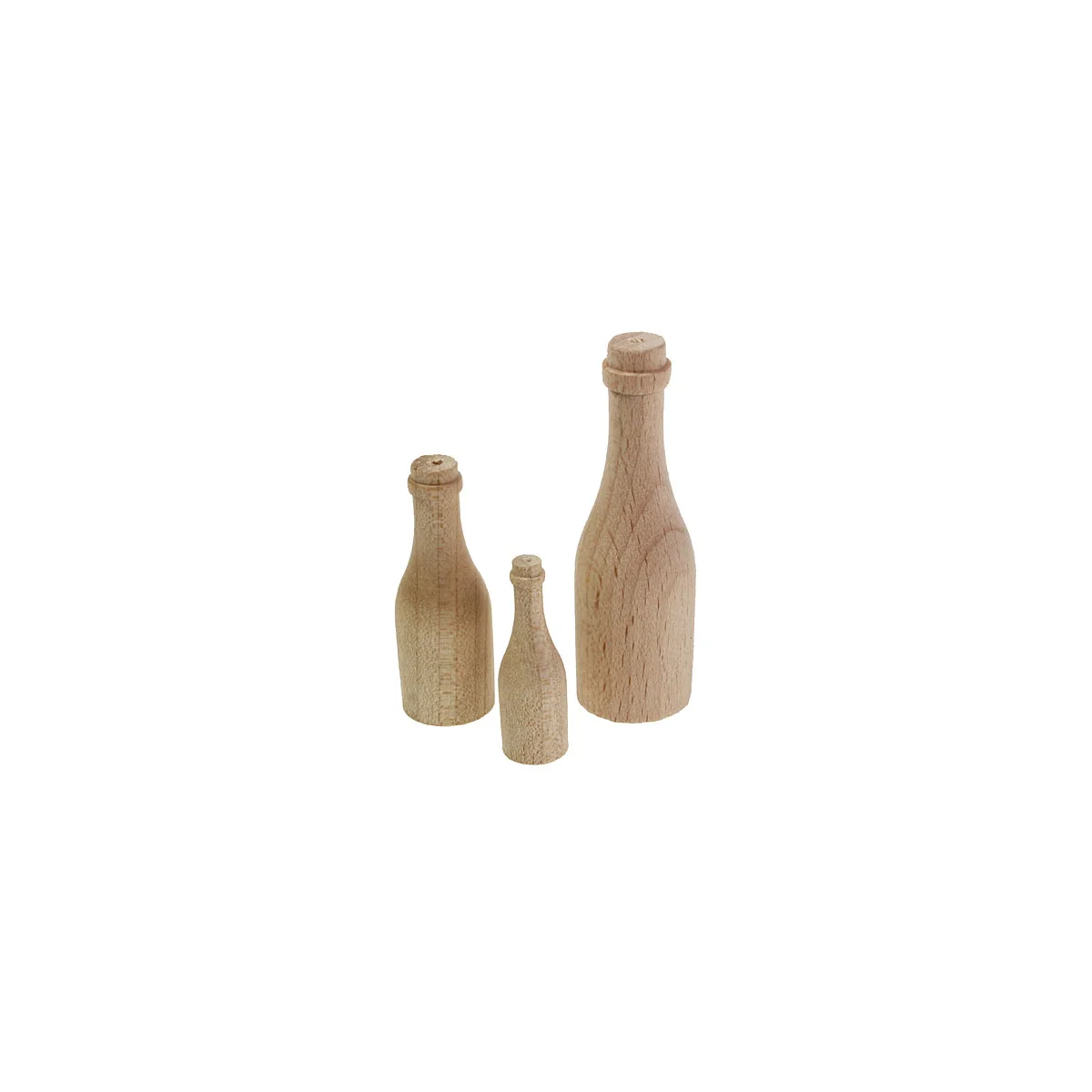 Mini Holzflasche 3 cm 1 Stück