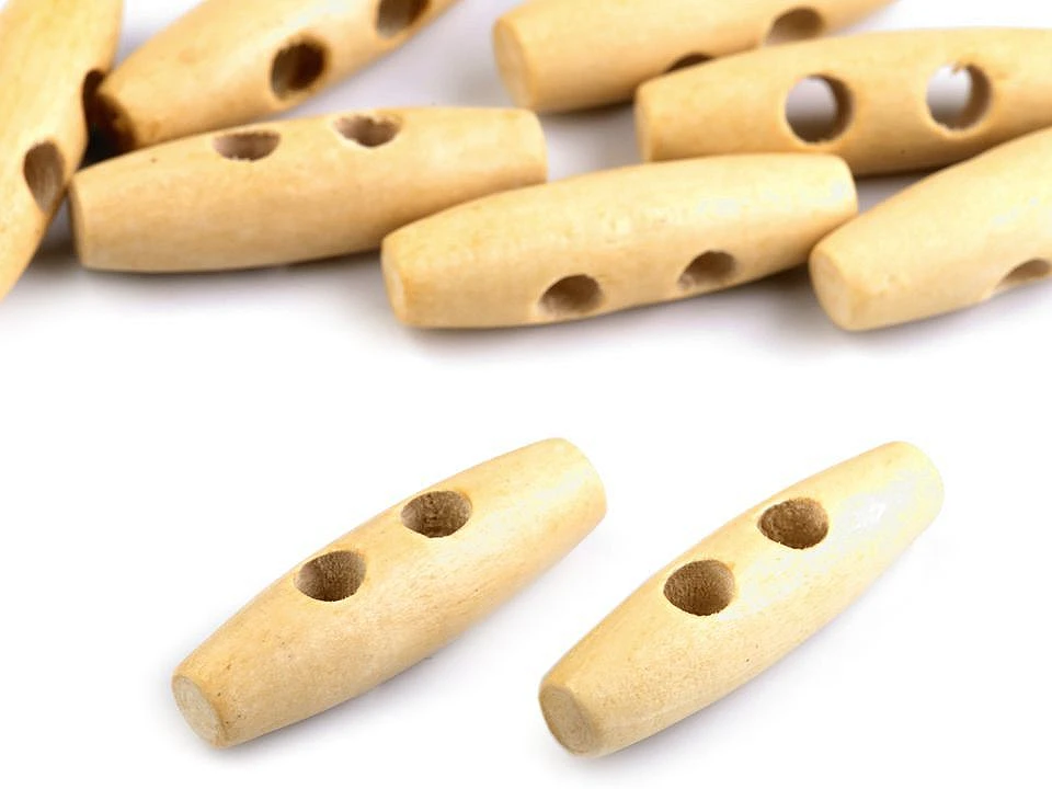 Holzknopf Olive 12 x 40 mm  1 Stück
