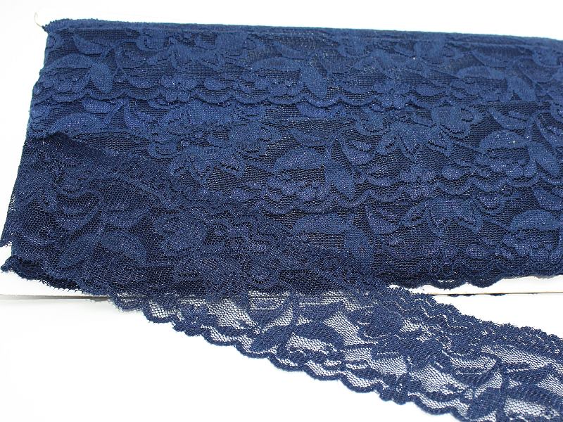 Edle, elastische Spitze in blau 55 mm Edle, elastische Spitze in blau 55 mm