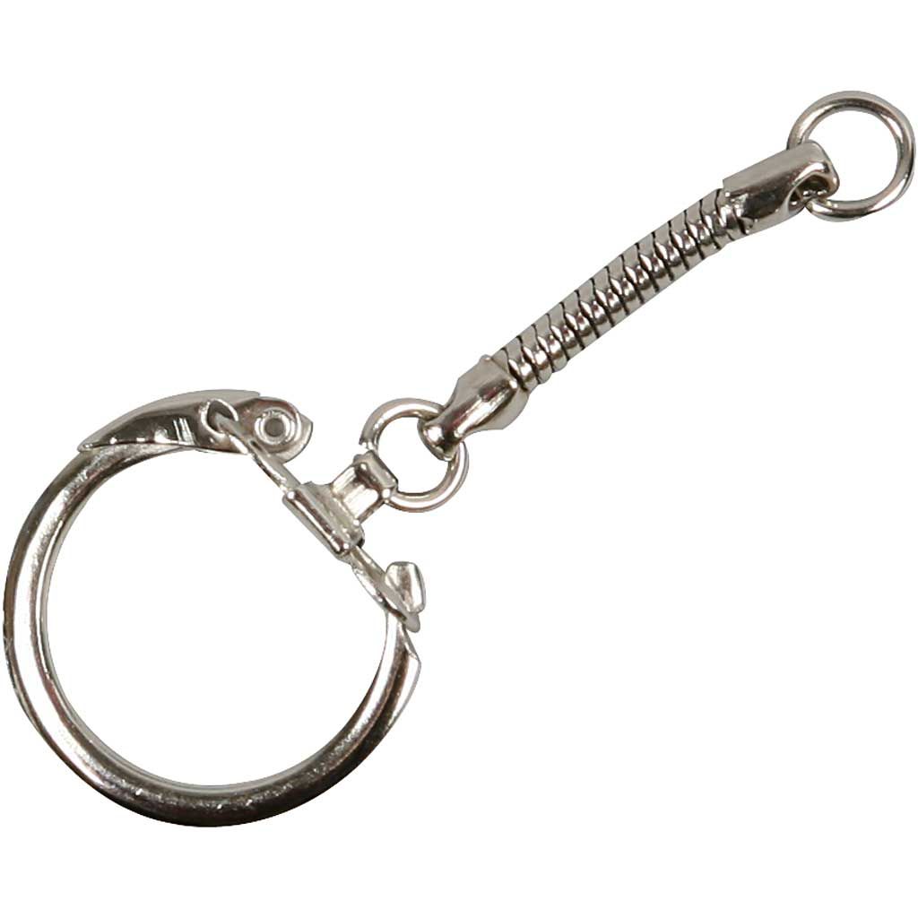 Schlüsselring mit Kette 5 Stück