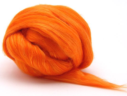 Filzwolle / Extrafeine Merinowolle mit 30% Maulbeerseide Orange