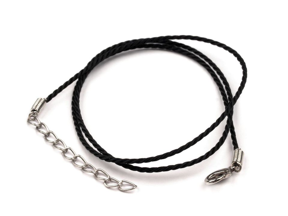 Halskette aus feiner Baumwollschnur schwarz