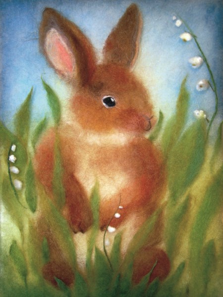 Kunstkarte * Wollbild Häschen Kunstkarte * Wollbild Häschen