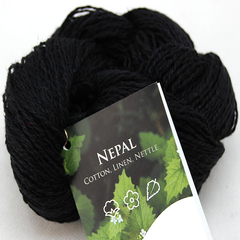 Nepal veganes Strickgarn 12 Schwarz