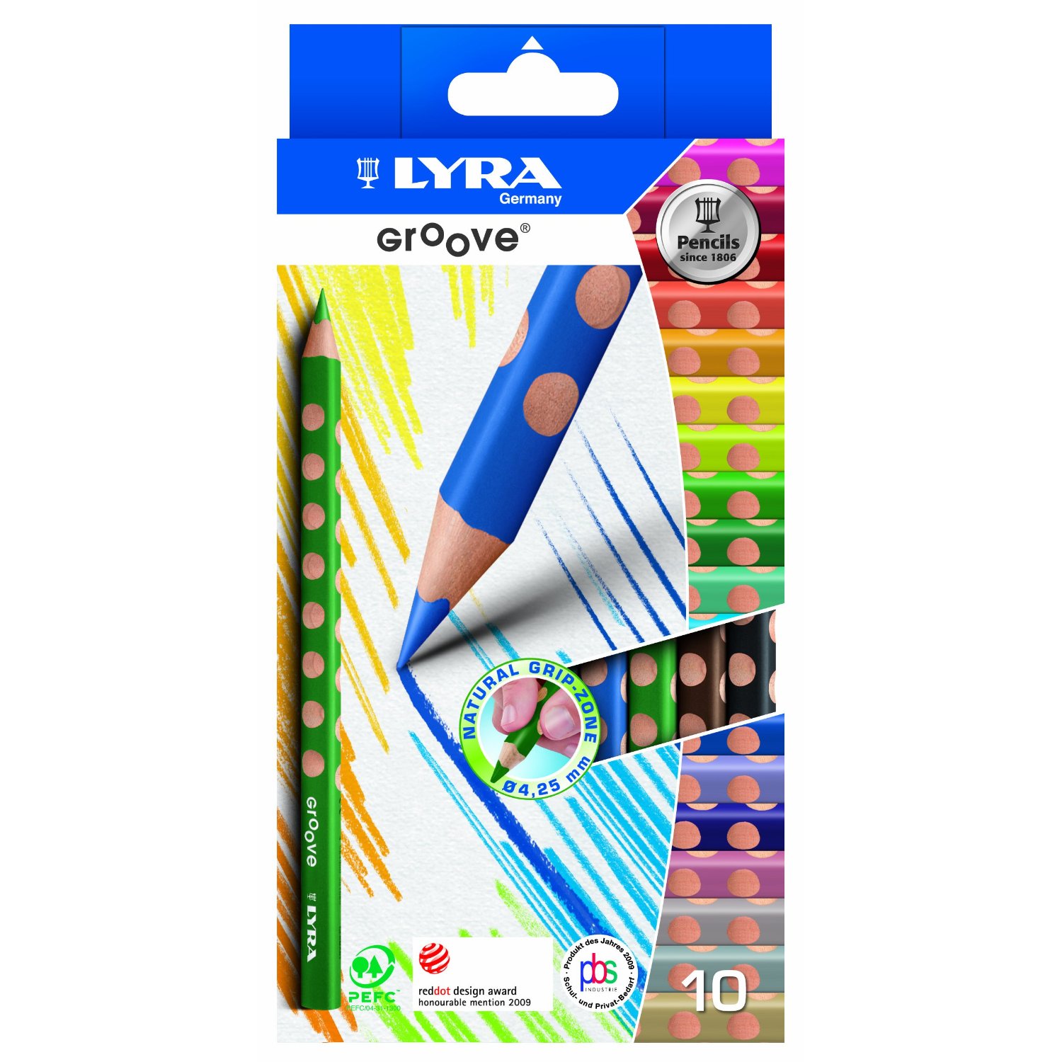 Lyra-Groove-Stifte, 10 Stück