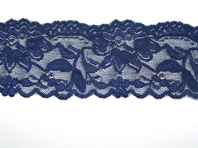 Edle, elastische Spitze in blau 55 mm