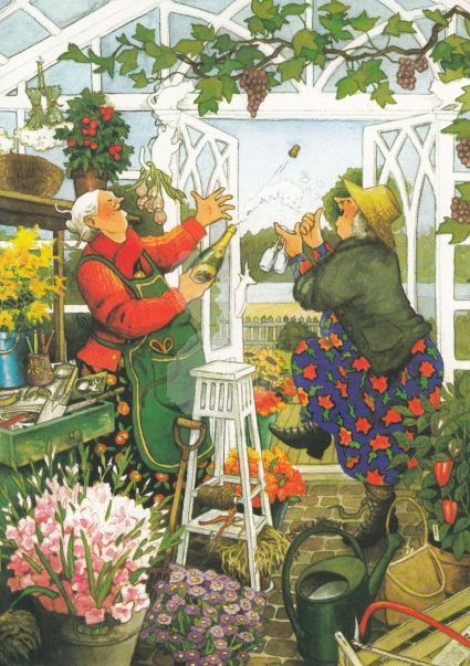 Kunstkarte Frauen im Garten