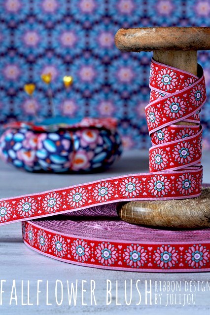 Webband FallFlower Blush rote Blume Webband FallFlower Blush rote Blume