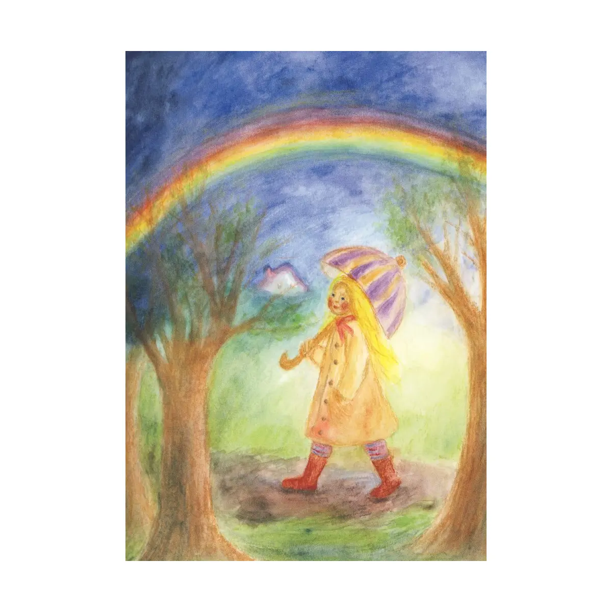 Postkarte Regenbogen-April
