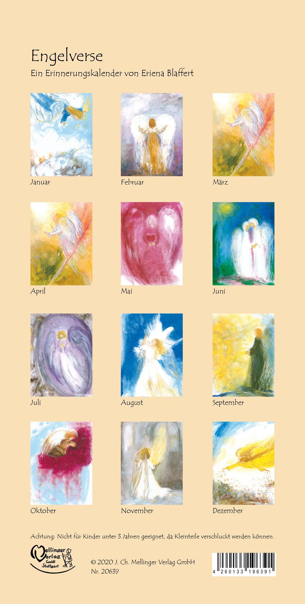 Immerwährender Kalender Engelverse von E. Blaffert