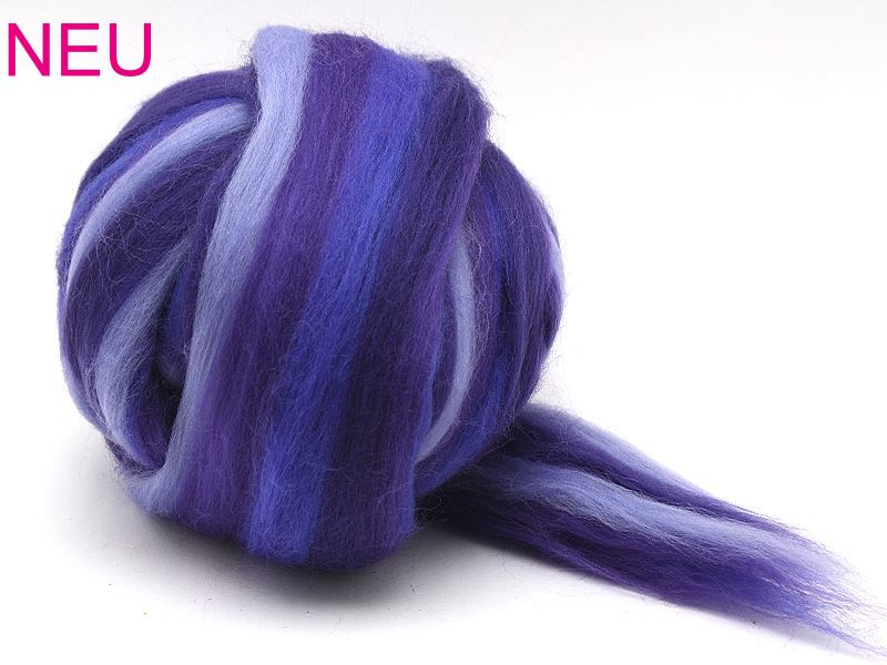 Filzwolle / Feiner multicolor Merinokammzug Lavendel