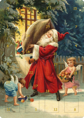 Adventskalender zum Aufstellen Nostalgischer Weihnachtsmann