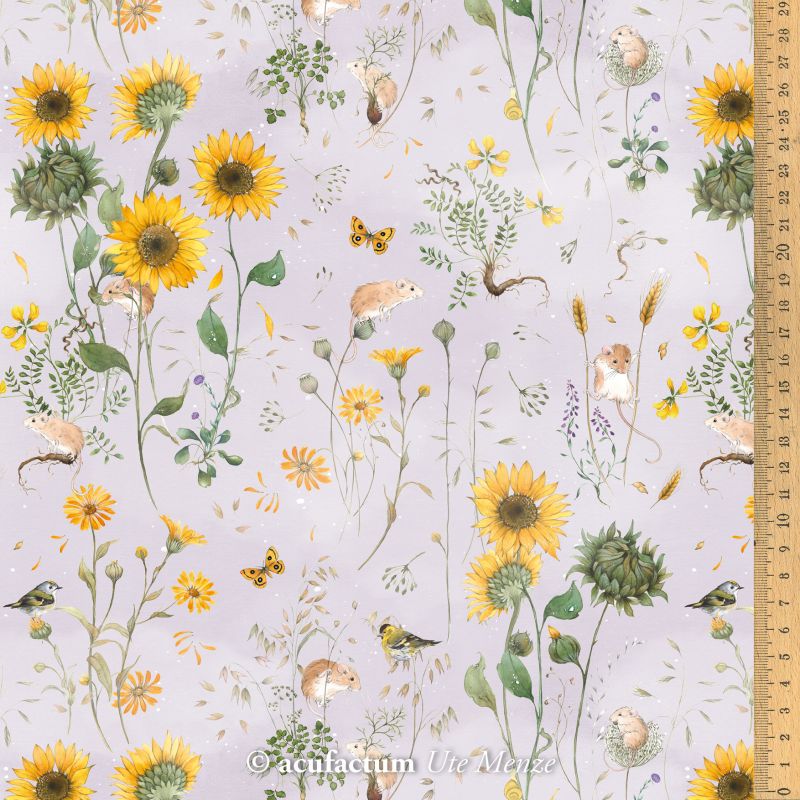 Baumwollstoff Sonnenblumenfeld von Acufactum