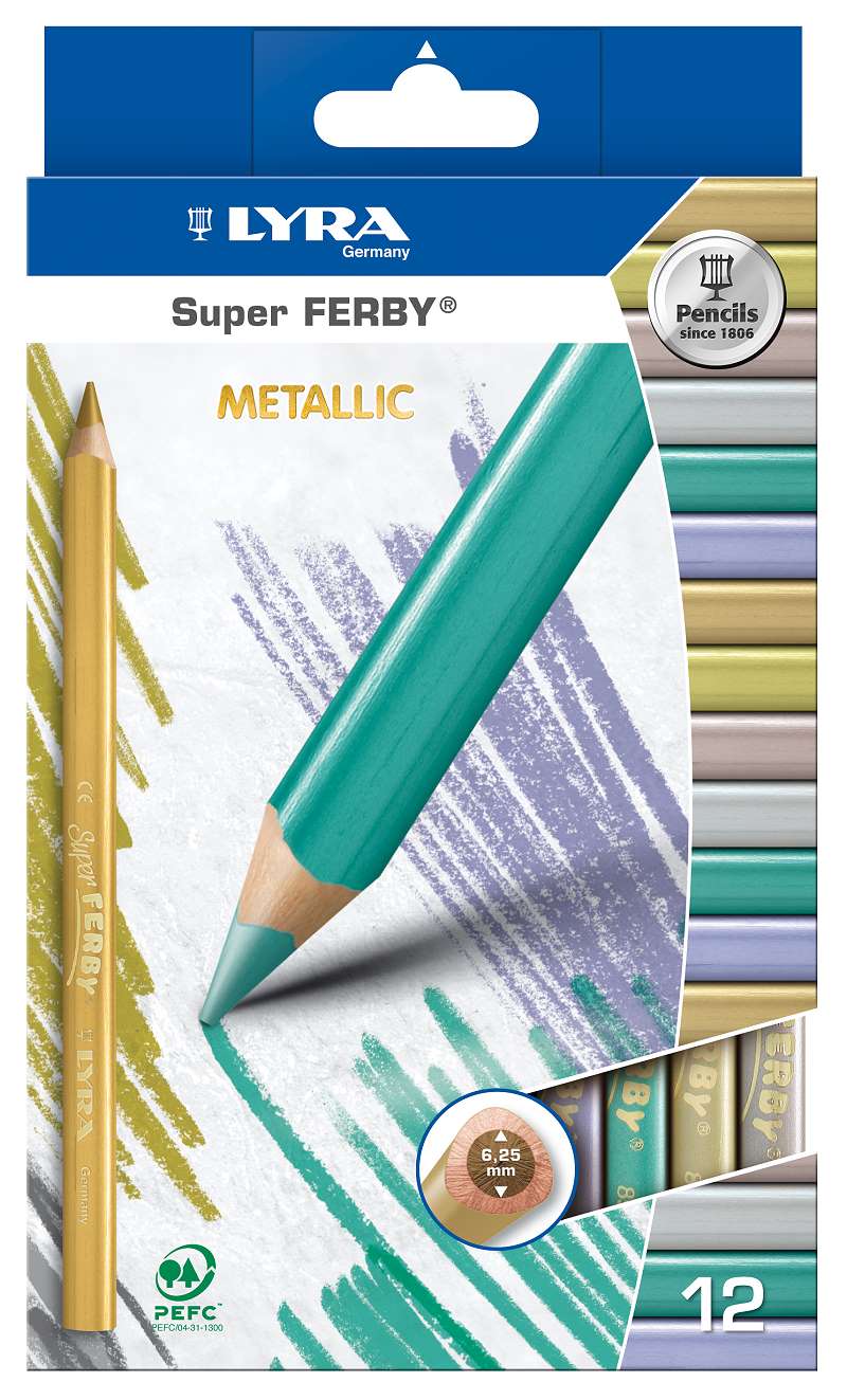 LYRA Super-FERBY ® Stift Sortiment 12 Metallic - Farben im Karto