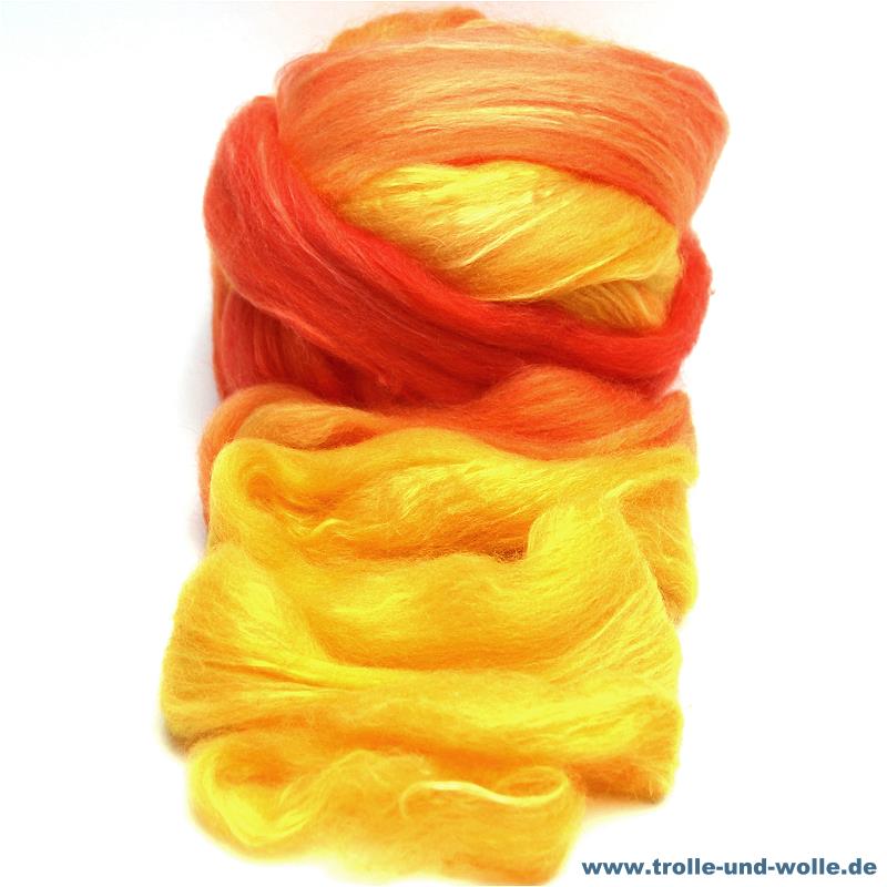 Floating Color Merino-Seidenkammzug Feuerschein 50 g