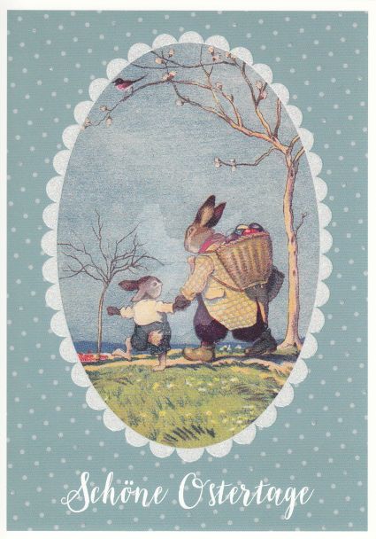 Postkarte * Osterkarte mit Glimmerlack