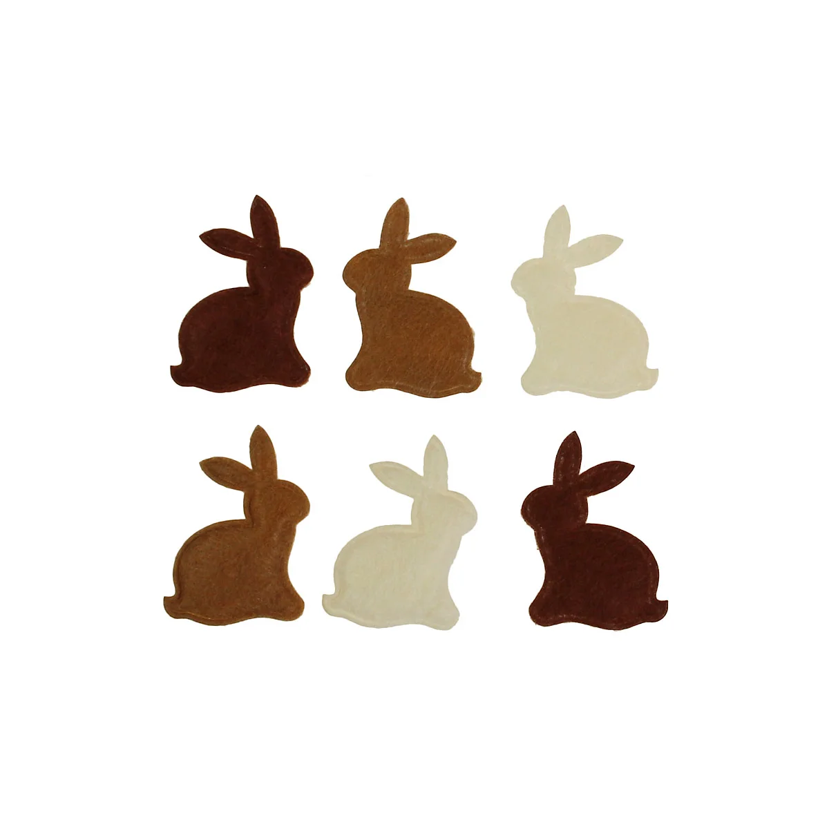 Filz-Häschen creme-hellbraun-dunkelbraun 4,5 cm