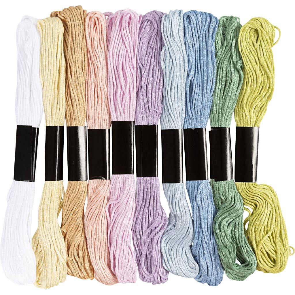 10 Farben Stickgarn Pastell