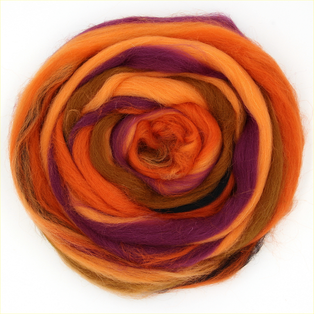 Filzwolle / multicolor Merinokammzug Hexenfeuer