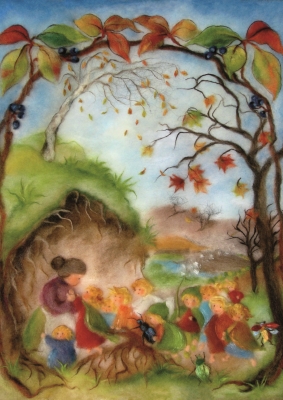 Kunstkarte * Wurzelkinder im Herbst