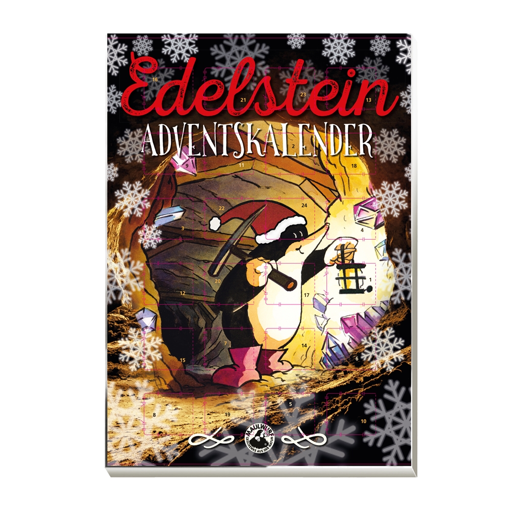 Adventskalender "Mauli in Höhle" mit 23 Trommelsteinen 1 Spiralanhänger