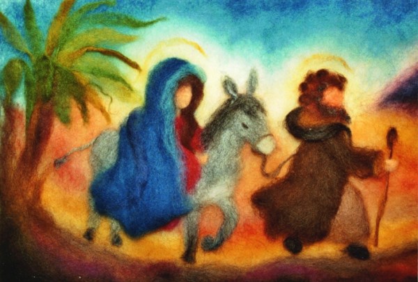Kunstkarte * Maria und Josef Wollbild