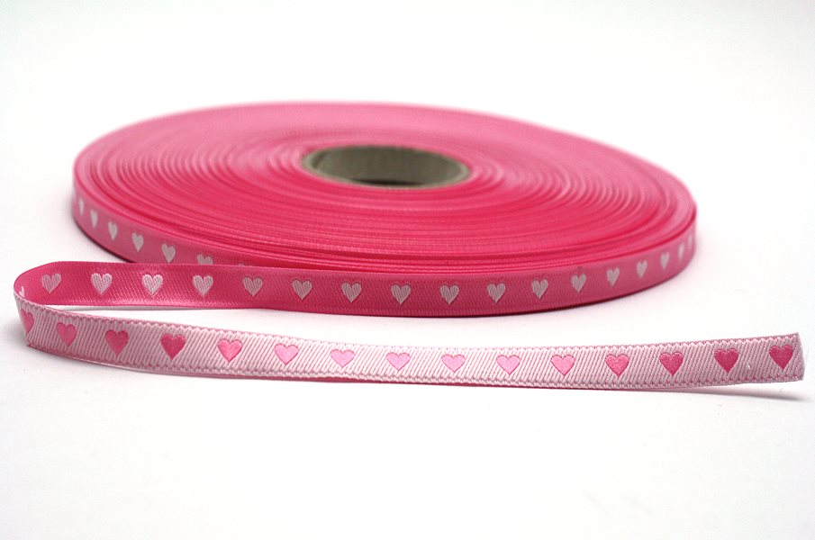 Webband Herzchen rose