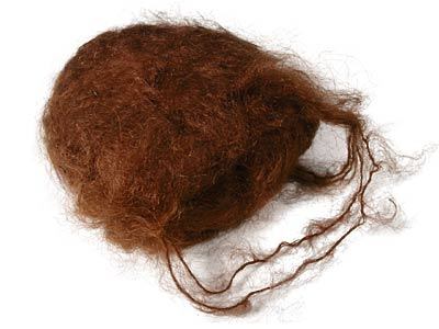 Puppenhaar aus Mohair rotbraun