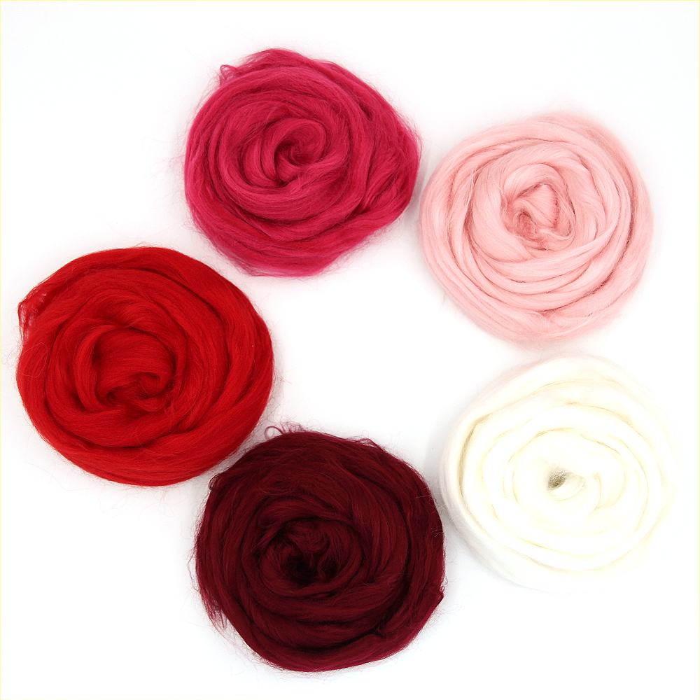 Viskose Kammzug Rosengarten Mix 100 g
