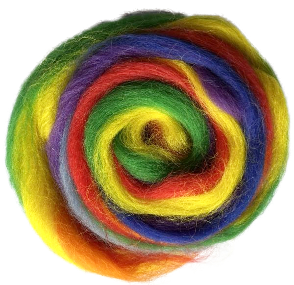 Filzwolle /  multicolor Merinokammzug Regenbogen 50 g