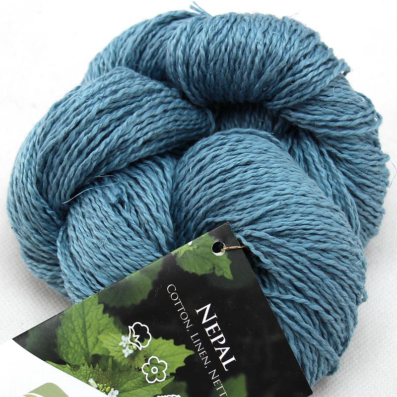 Nepal veganes Strickgarn 01 Blaugrau