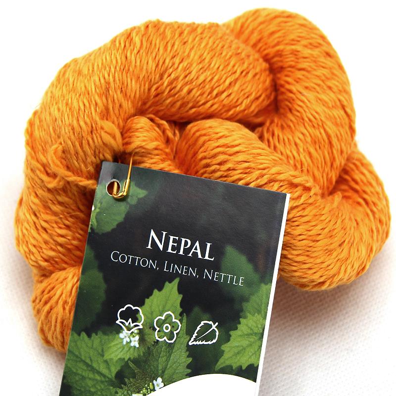 Nepal veganes Strickgarn 14 Orange